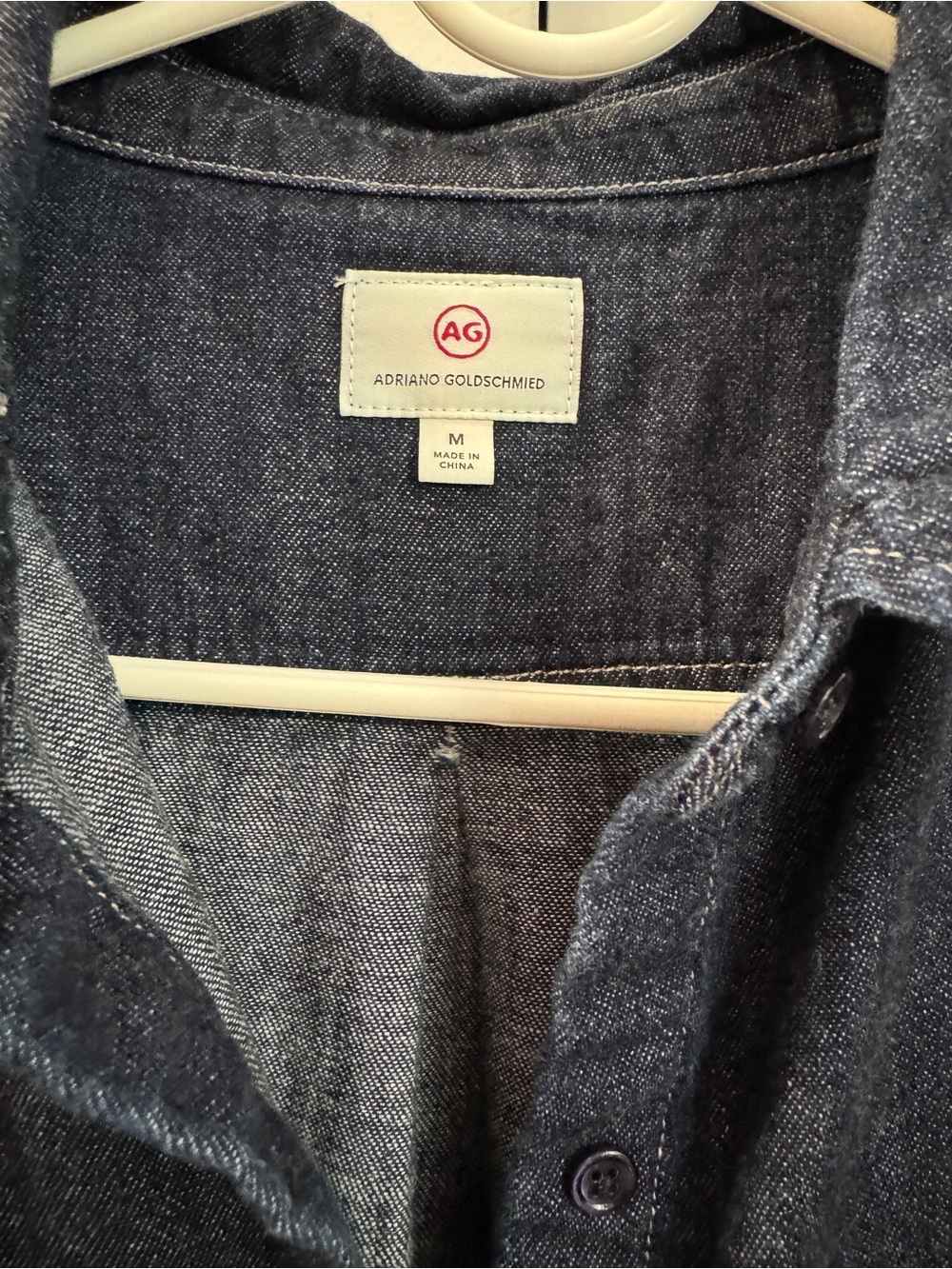 AG Adriano Goldschmied Dark Blue Denim Shirt - Picture 2 of 3